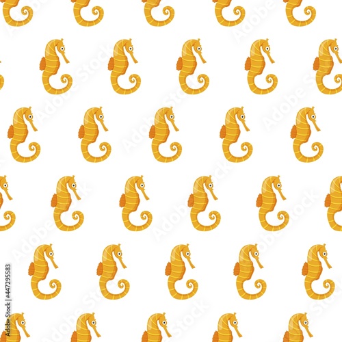 Marine life seamless pattern. Fish shoal. Underwater inhabitants