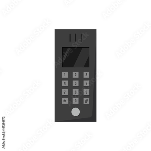 Intercom security system communication panel flat vector illustration isolated.