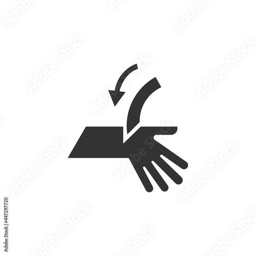 Cutting off fingers or hand icon isolated on white background. Caution symbol modern, simple, vector, icon for website design, mobile app, ui. Vector Illustration