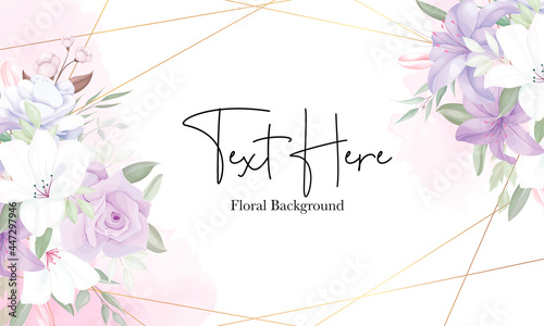 Romantic purple floral background template