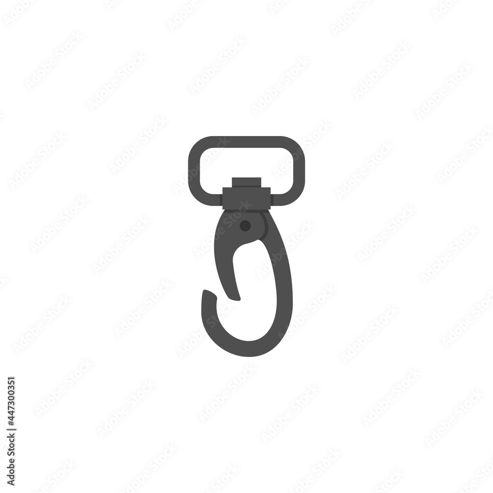 Metal carabiner lock a vector illustration isolated on white Metal carabiner lock a vector illustration isolated on white