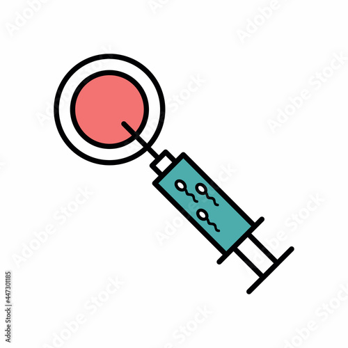 artificial insemination icon, vector color line illustration