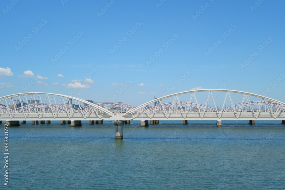 青空と橋と淀川