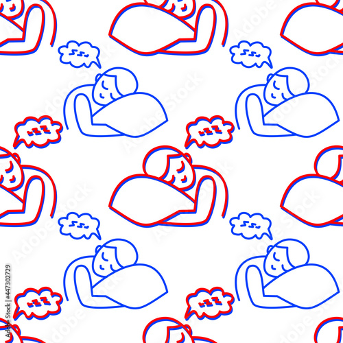 man sleeping seamless colored background vector sound sleep