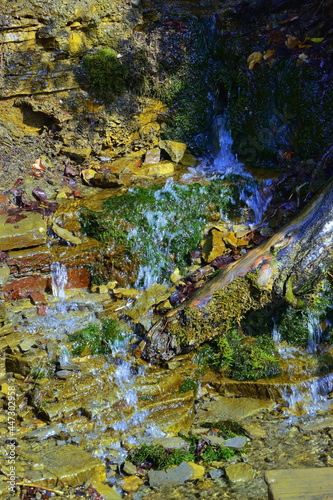 Sources of pure spring water of Plakun waterfall