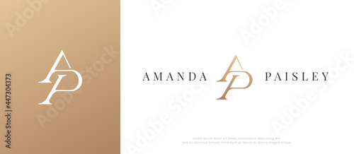 A P monogram serif letter logo design