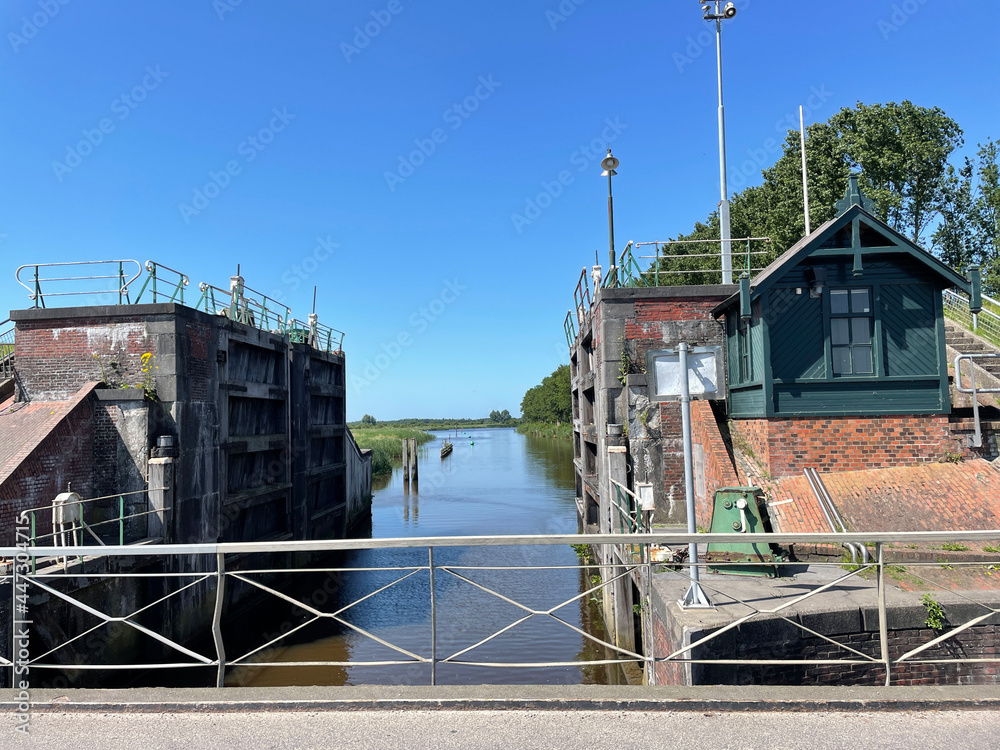 Canal lock in Zoutkamp