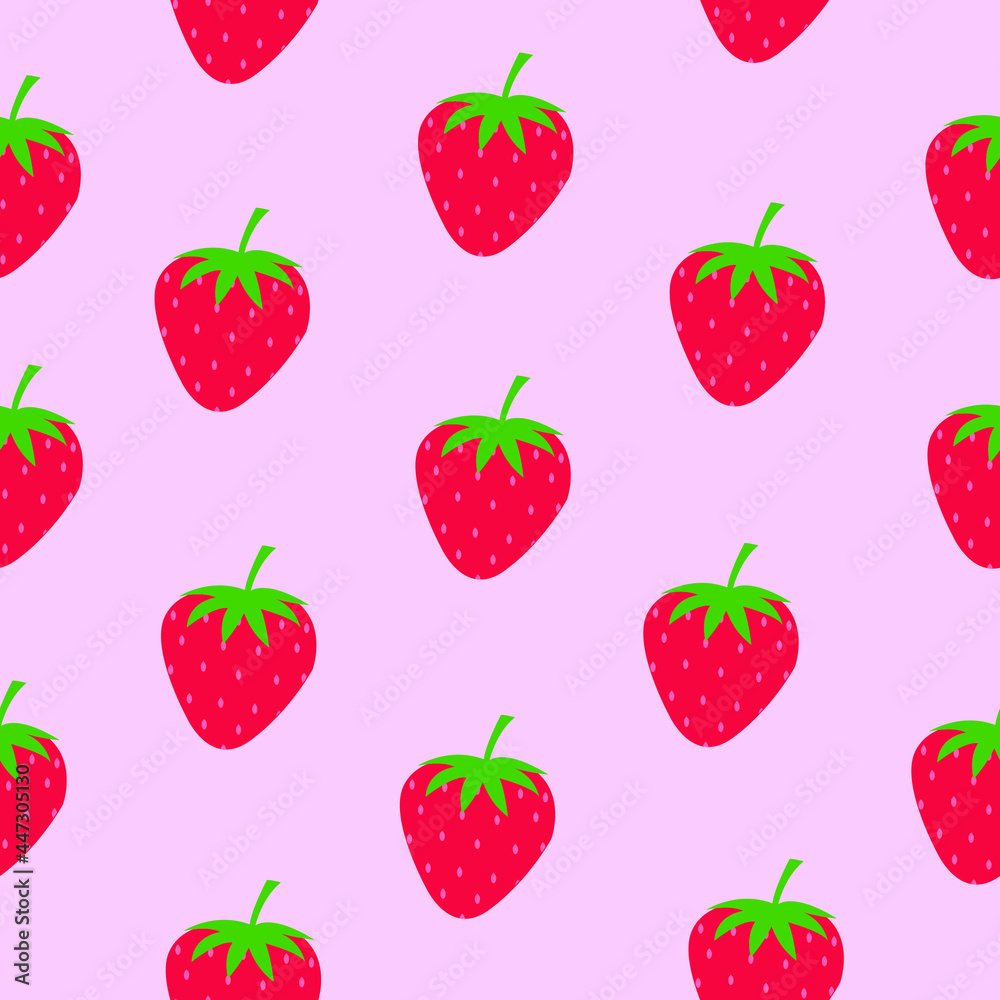 Cartoon bright strawberries seamless pattern isolated on white. Vector background of fresh farm organic berry used for magazine, book,card, menu cover, web pages. Cartoon bright strawberries seamless pattern isolated on white. Vector background of fresh farm organic berry used for magazine, book,card, menu cover, web pages.
