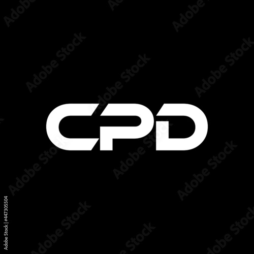 CPD letter logo design with black background in illustrator, vector logo modern alphabet font overlap style. calligraphy designs for logo, Poster, Invitation, ETC. photo