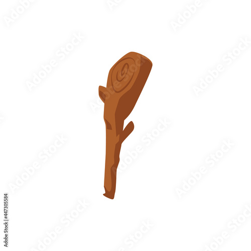 Primitive ancient weapon cudgel for hunting or war of people in stone age.