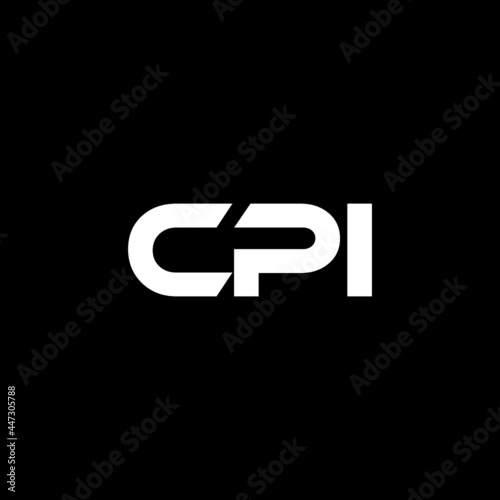 CPI letter logo design with black background in illustrator, vector logo modern alphabet font overlap style. calligraphy designs for logo, Poster, Invitation, ETC.