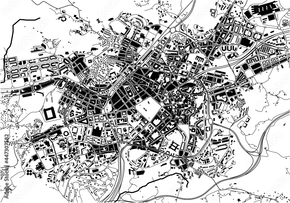 map of the city of Oviedo, Spain