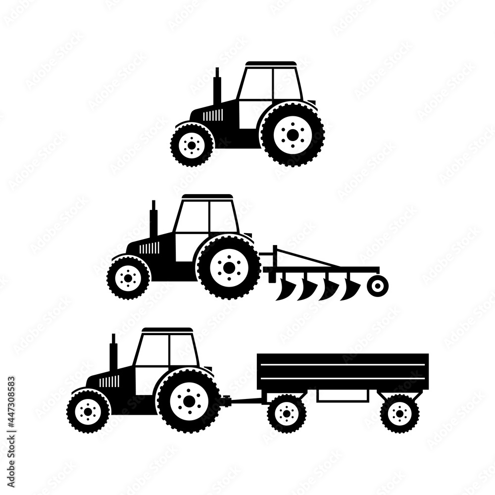 Tractor vector icon on white background