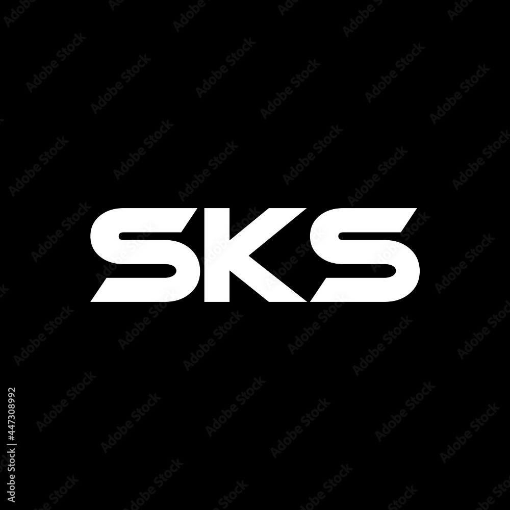 SKS letter logo design with black background in illustrator, vector
