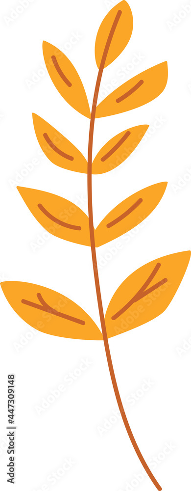 Maple dried orange leaf garden eco nature vector