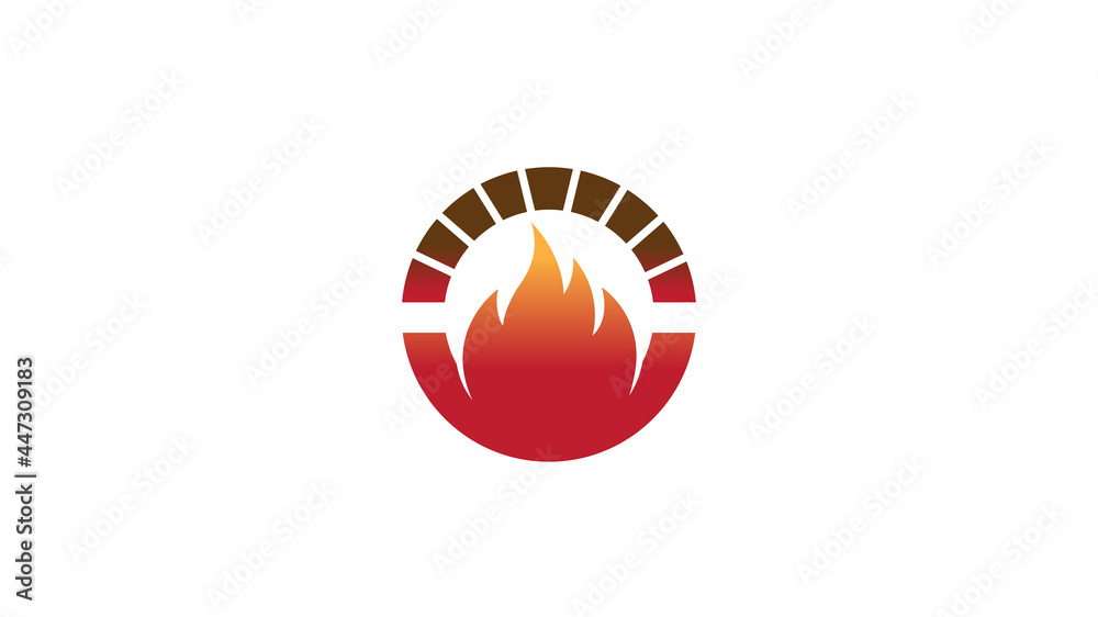 Fototapeta premium creative oven fire logo