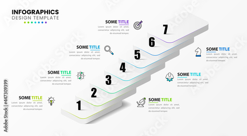 Infographic design template. Business concept with 7 steps