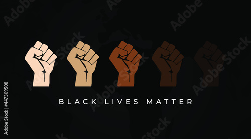 Black Lives matter modern creative minimalist banner, sign, design concept, social media post with white text on a black abstract background