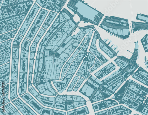 map of the city of Amsterdam, Netherlands