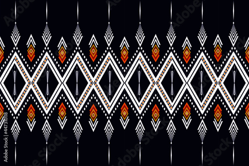 Geometric ethnic oriental pattern traditional Design for background,carpet,wallpaper,clothing,wrapping,fabric,Vector illustration.embroidery style.