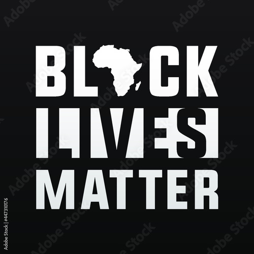 Black Lives matter modern creative minimalist banner, sign, design concept, social media post with white text on a black abstract background