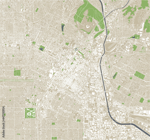 map of the city of Downtown Los-Angeles, USA