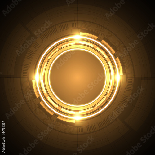 Abstract overlap circle digital background, smart lens technology with light effect
