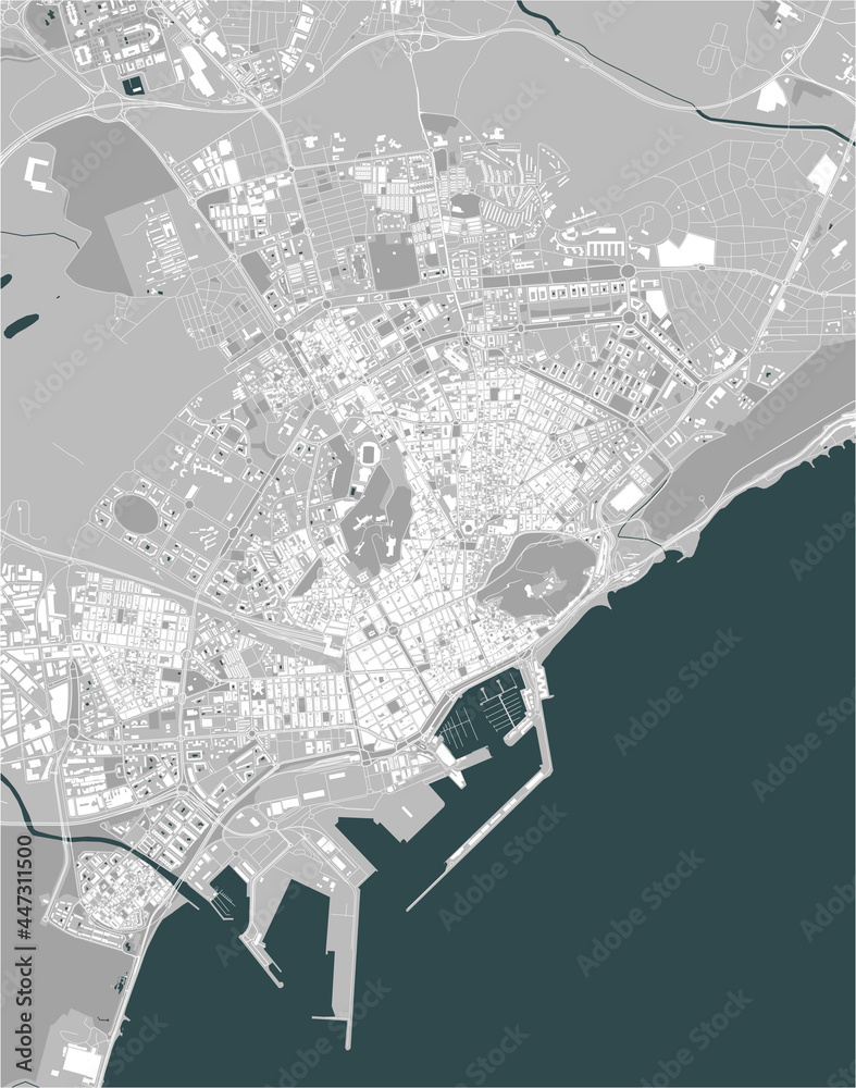 map of the city of Alicante, Spain