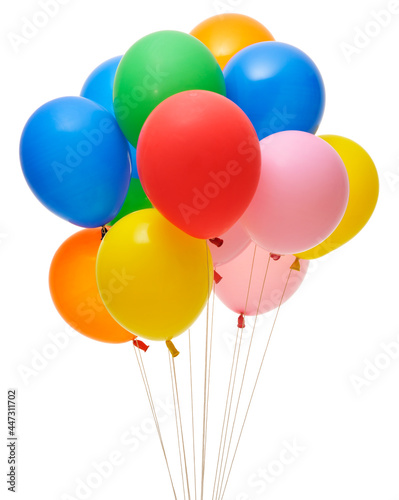 colorful balloons isolated on white background.