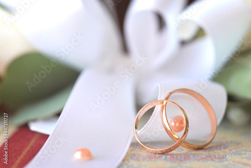 Detail of wedding rings