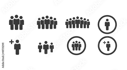 People, Person or user Icon Set. Vector isolated set of editable flat illustrations