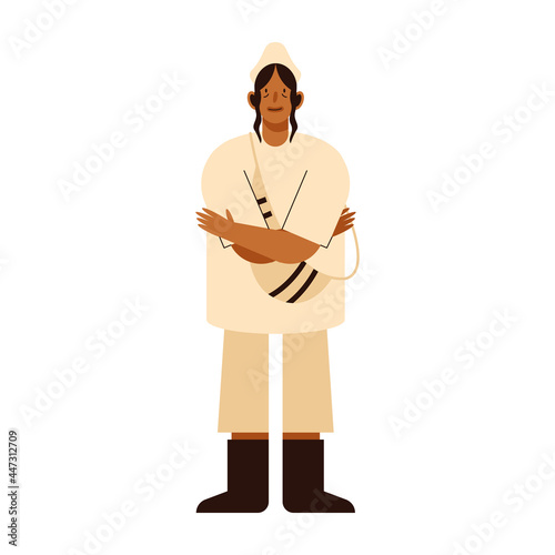 indigenous male with traditional cloth