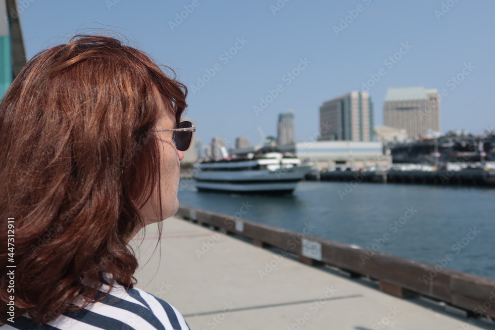 Woman Exploring the San Diego California Waterfront