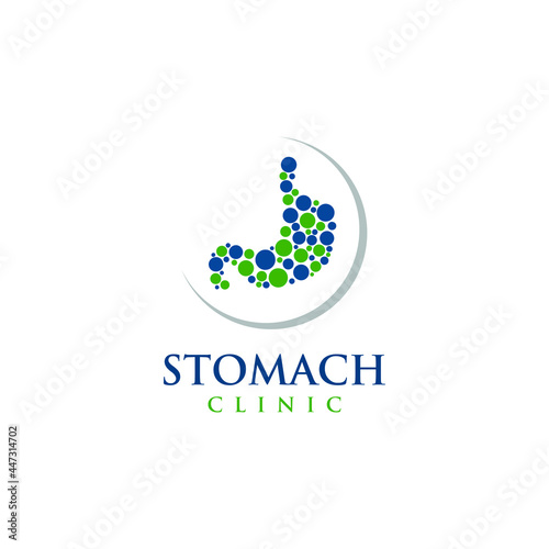 Stomach Dots Logo Design. Medical Clinic Symbol. Vector Illustration.