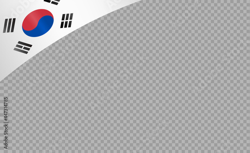 Waving flag of  South Korea isolated  on png or transparent  background,Symbol of  South Korea,template for banner,card,advertising ,promote, TV commercial, ads, web, vector illustration