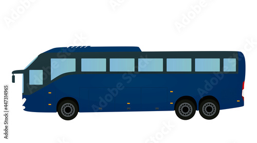 Blue tourist bus. vector illustration