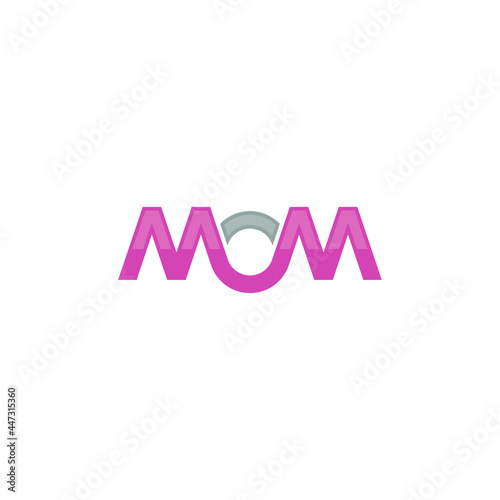 Letter MOM Logo Design. Mom Care Symbol. Vector Illustration.