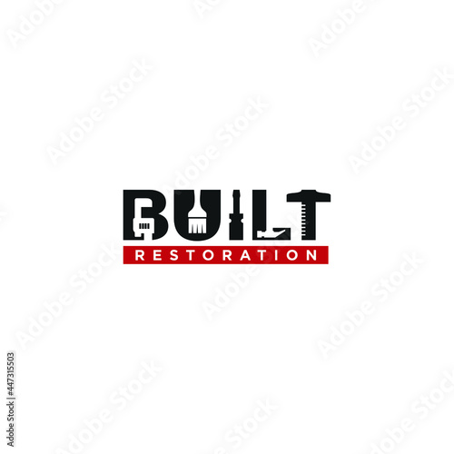 Built for Property Restoration Company Logo Design. Vector Illustration.