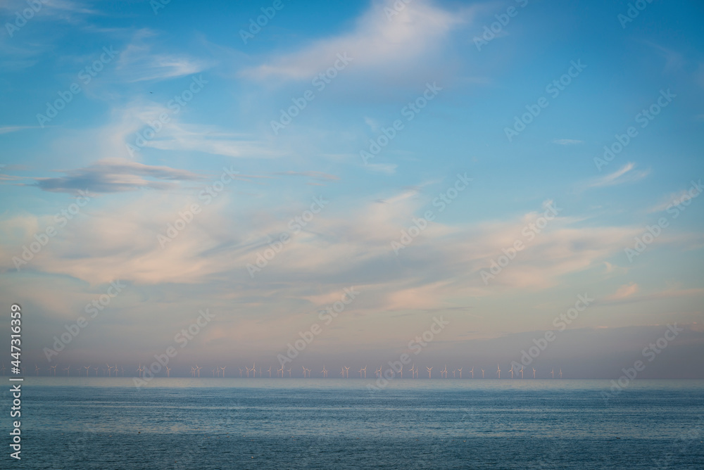 Rampion Wind Farm, an offshore wind farm development by E.ON, off the Sussex coast, England,  UK