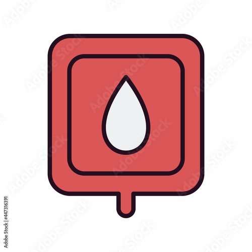 Blood Bag Linear Vector Icon Design