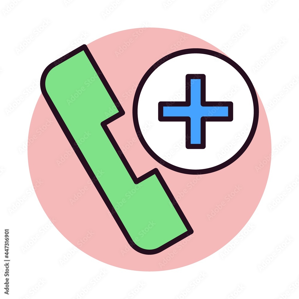 Fototapeta premium Medical Helpline Linear Vector Icon Design