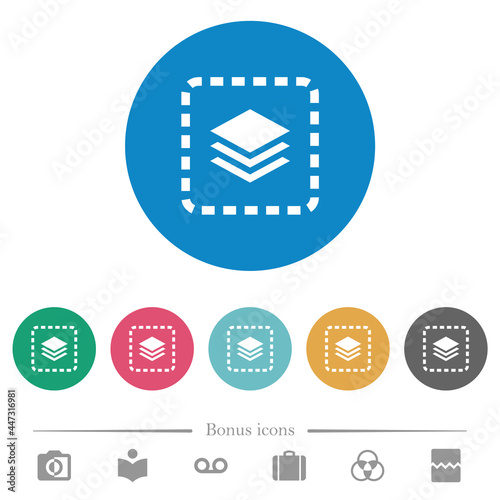 Place layer flat round icons