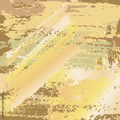 The square beige background is smeared with paint. Vector illustration