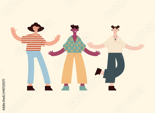 diversity people icon set