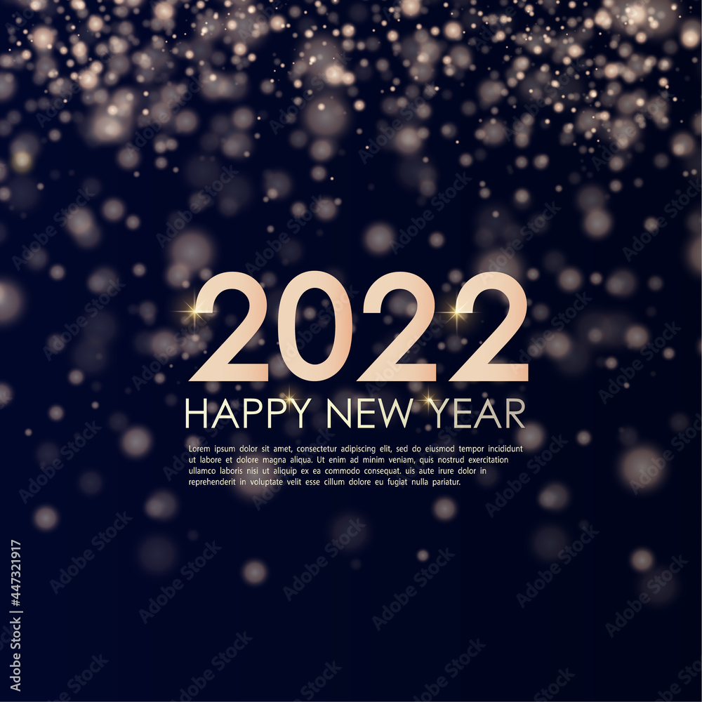 Banner happy new year 2022 with gold dust. Banner happy new year 2022 with gold dust.