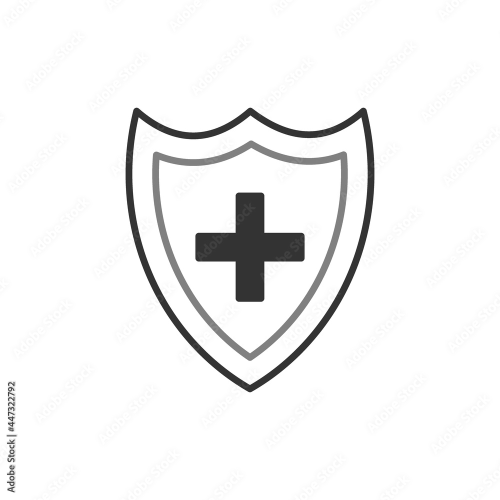 Medical Shield Linear Vector Icon Design Medical Shield Linear Vector Icon Design