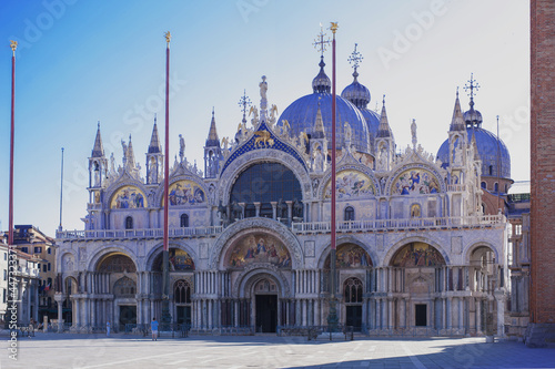 empty square San Marco fresh early morning waiting spiritual and material heritage of Byzantium embodied in Saint Mark s Basilica