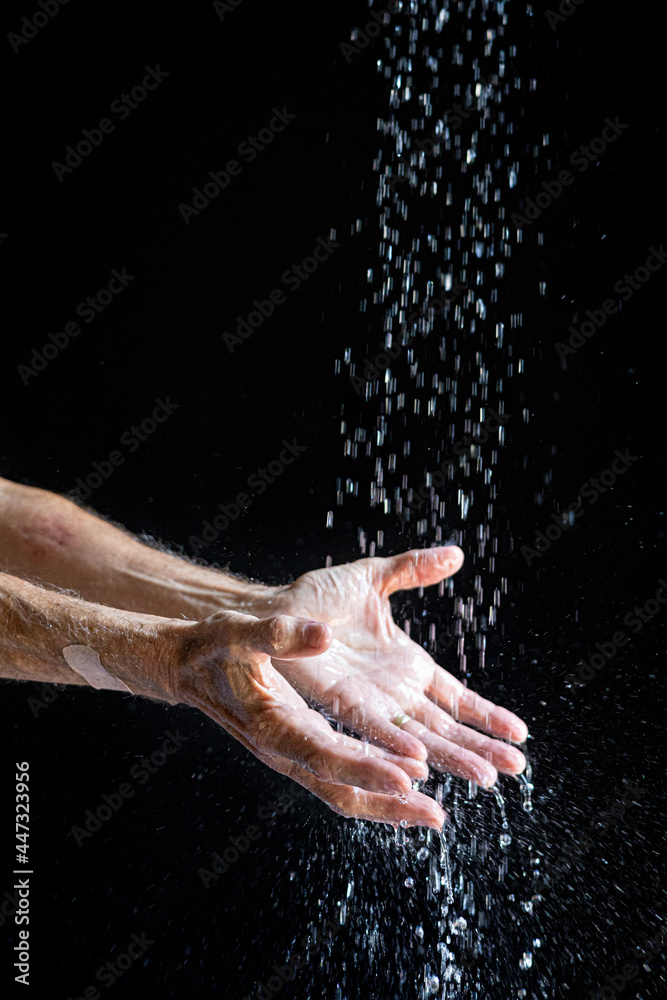 Fototapeta premium Hands wash clean in shower 4