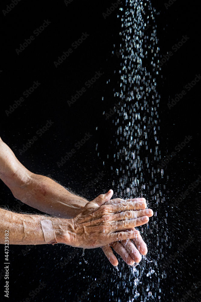 Fototapeta premium Hands wash clean in shower 5