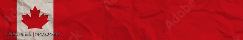 Canada Long Horizontal Banner Flag Paper Texture Effect Illustration